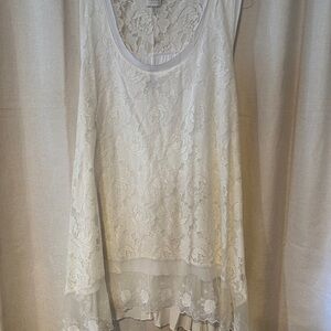 Cupio Ivory Lace Sleeveless Tunic